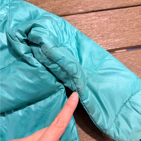 Patagonia Hi-Loft Teal Hooded Puff down Jacket 3T - Picture 8 of 8